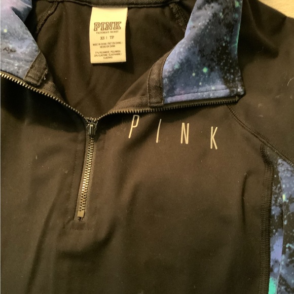 Black Victorias Secret Pink quarter zip pullover sz XS - Picture 2 of 7